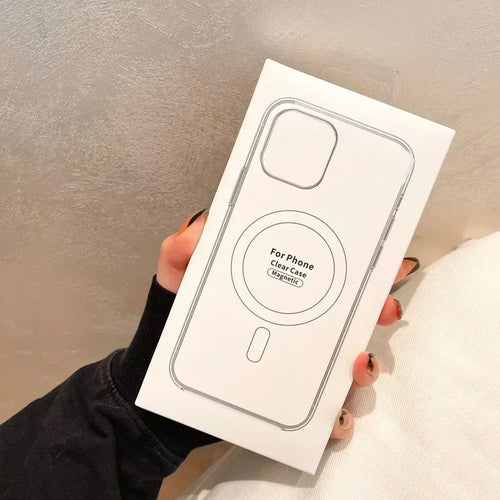 Original for Magsafe Magnetic Wireless Charging Phone Case for Iphone 16 15 14 13 12 11 Promax Mini X XR XS 7 8Plus Clear Cover
